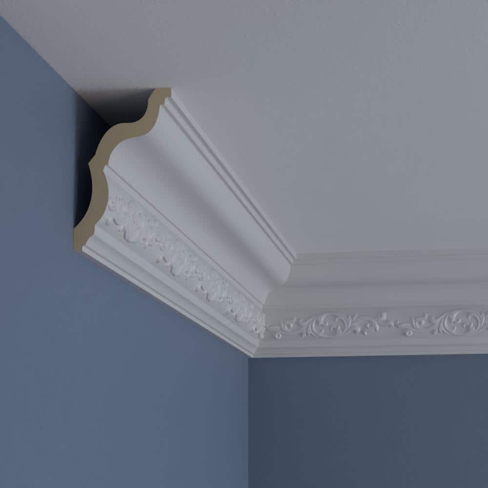 Delfina White Polyurethane Crown Moulding 94.5" Length