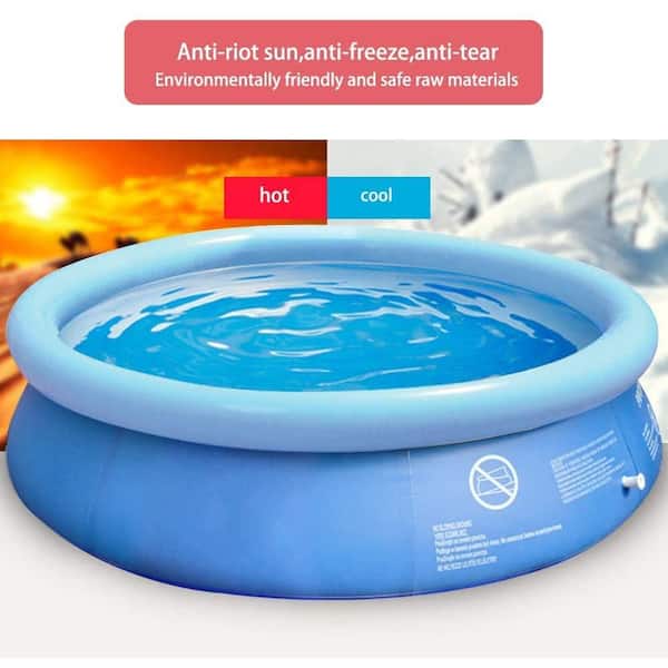Inflatable Top Ring Swimming Pools Inflatable Kiddie Pools with Filter Pump Family Inflatable Swimming Pool Adults Pools Inflatable Outdoor Garden Waters Sports Game Easy Set Durable 8ft 30in 