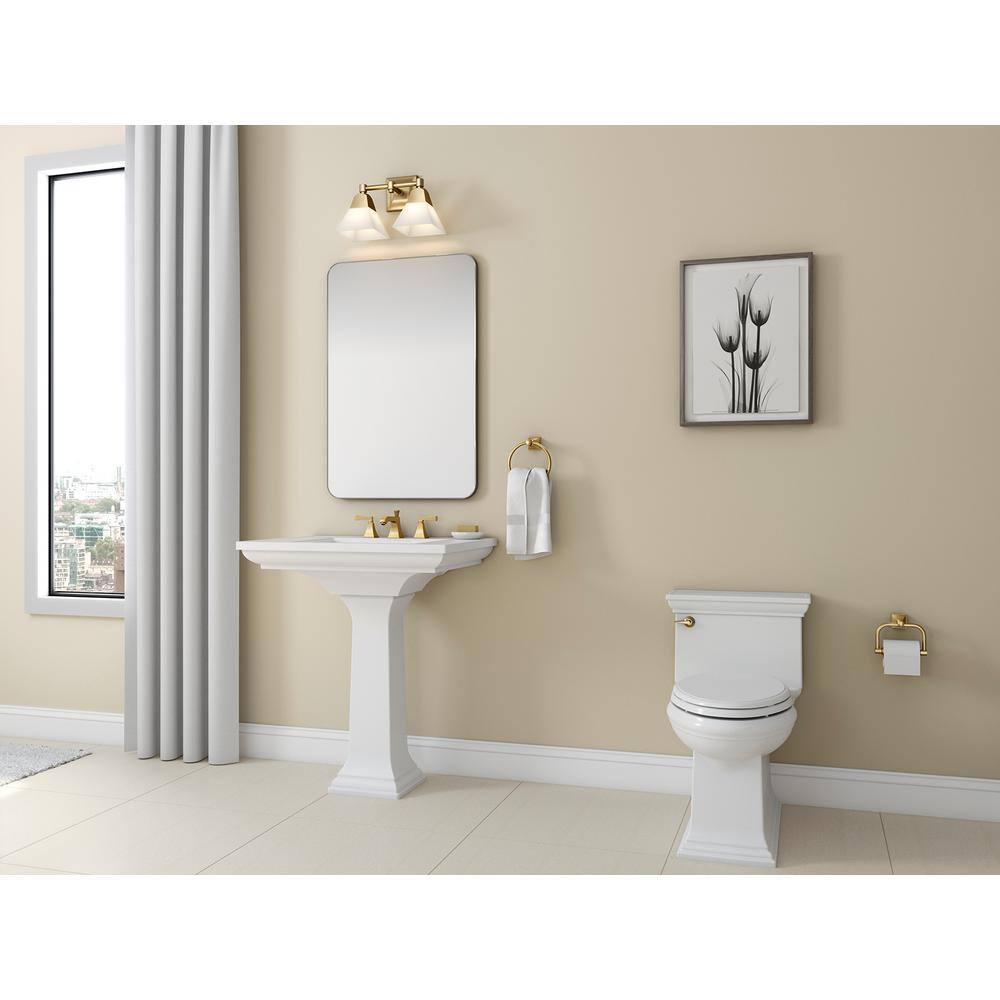 Elegant Moderne Brushed Gold 2-Light Bathroom Sconce
