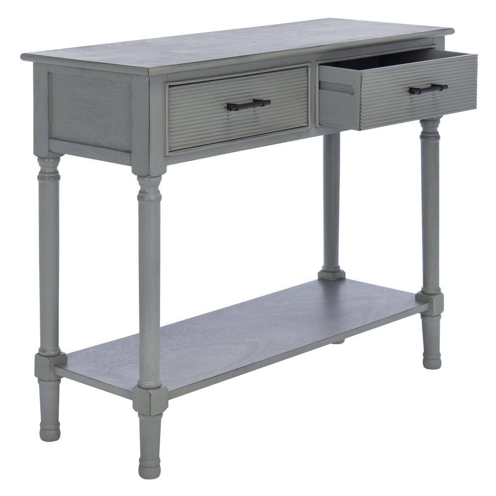 Ryder Distressed Grey 40" Wood and Metal Console Table with Storage