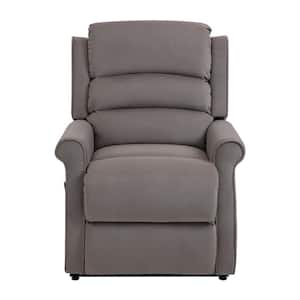 35 in. W Gray Ergonomic High-End Fabric Power Lift Recliner Chair For Elderly with 8 Massage Points and Remote Control