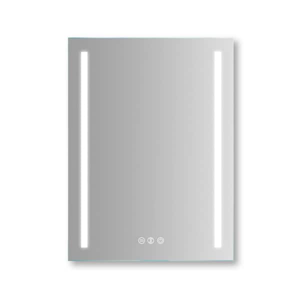 ES-DIY BM2 32 in. W x 24 in. H Medium Rectangular Frameless Anti-Fog Wall Bathroom Vanity Mirror in Silver