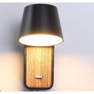 1-Light Black Plug-In 1-Light Swing Arm Wall Lamp