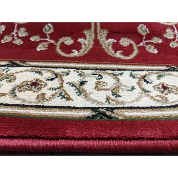 Noble Burgundy 5 ft. x 8 ft. Traditional Medallion Oriental Area Rug