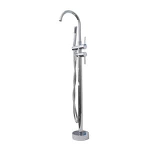 Elora 2-Handle Freestanding Tub Faucet with Hand Shower in Polished Chrome