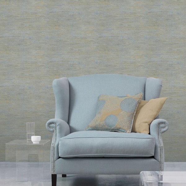 Sari Texture Wallpaper in Pearl, Blue and Brown