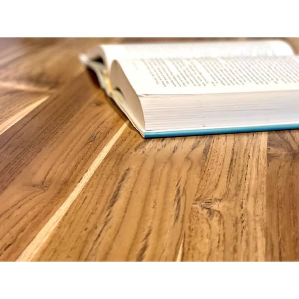 6 ft. L x 25 in. D Finished Teak Solid Wood Butcher Block Countertop with Live Edge