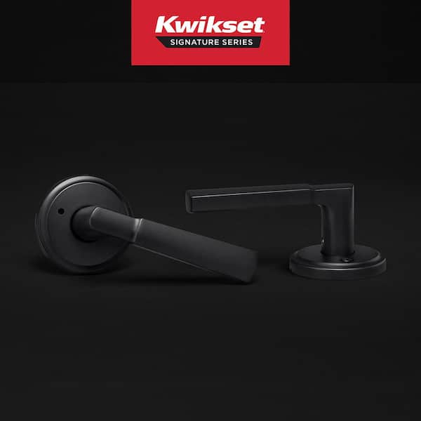 Perth Matte Black Bedroom Bathroom Privacy Door Handle with Microban Antimicrobial Technology