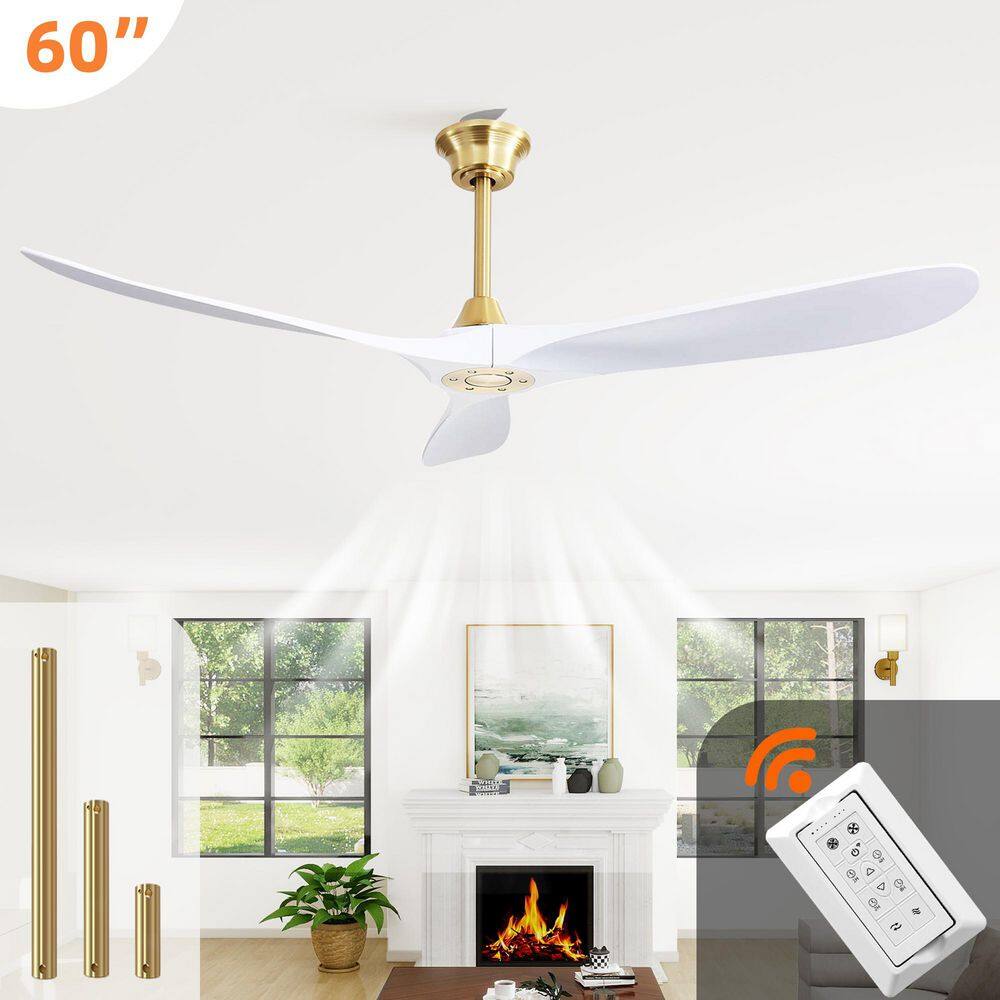 60 in. Standard Ceiling Fan without Light, Modern ABS Blades, 6-Speed Reversible DC Motor, Downrod Mount,White price history on PriceWatchPro