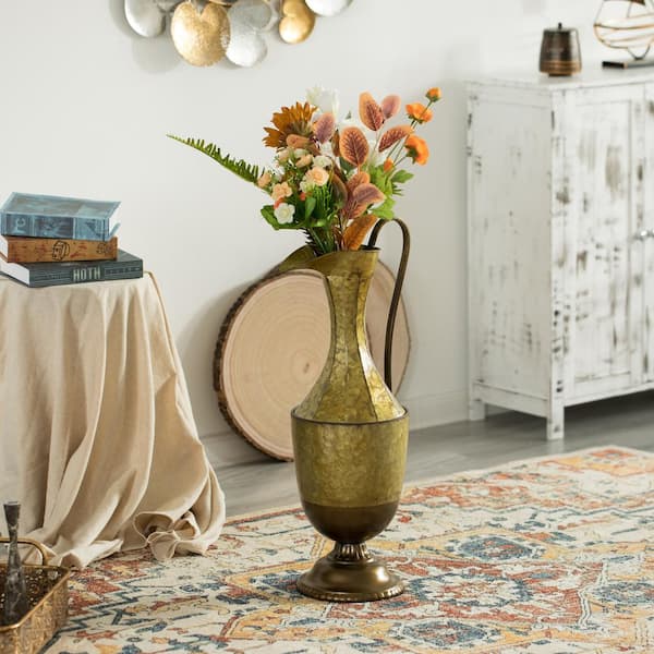Uniquewise 34 in. Metal Decorative Floor Vase Centerpiece Home