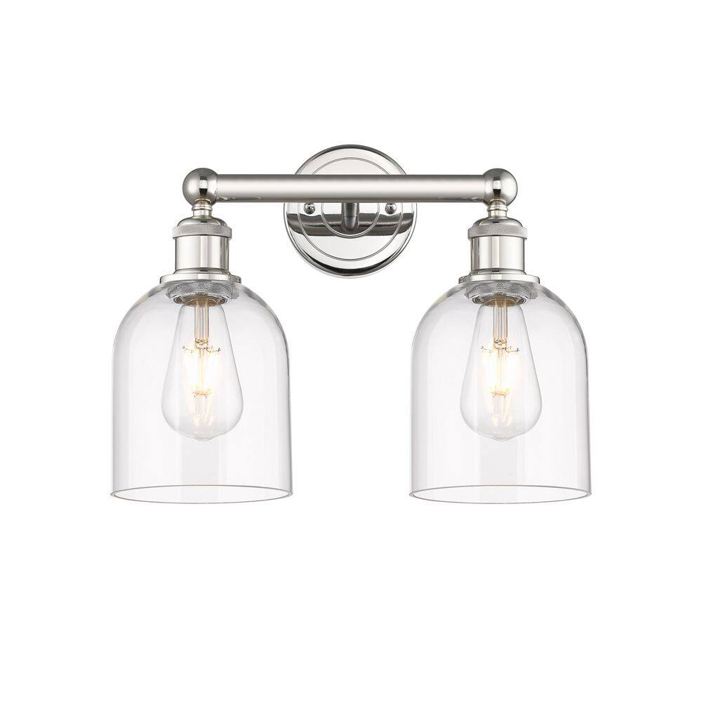 Bella 14.5 in. 2-Light Polished Nickel Vanity Light with Glass Shade price history on PriceWatchPro