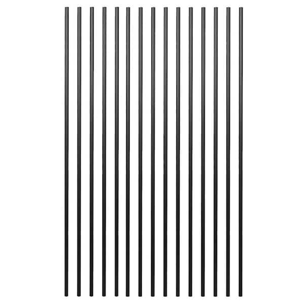 Hollow Classic Round Iron Balusters 44 x 5/8 Satin Black Staircase Interior 15-Pack