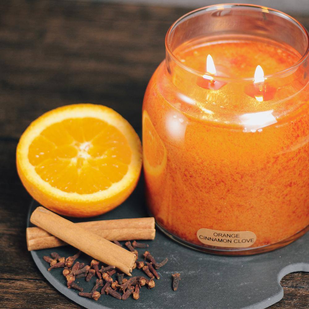 34oz Orange Cinnamon Clove Scented Soy Jar Candle