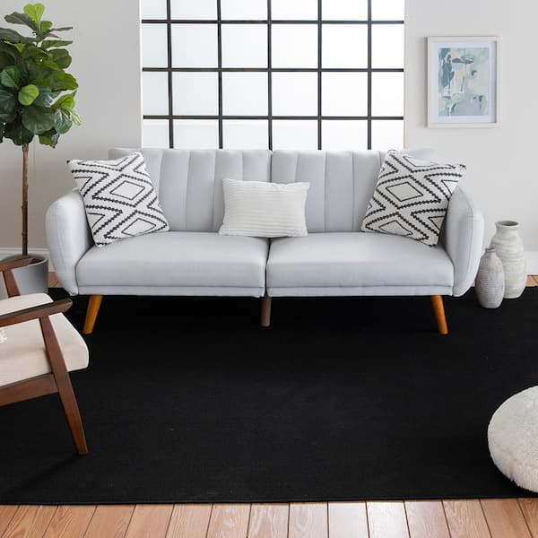 Black 8 ft. x 10 ft. Solid Color Area Rug