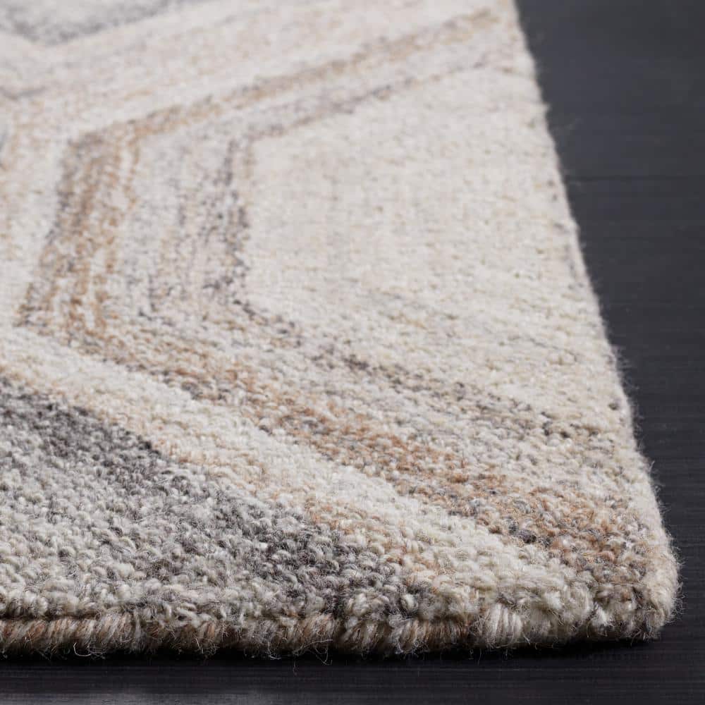Handmade Tufted Wool Abstract Rug - Gray, 8' x 10'