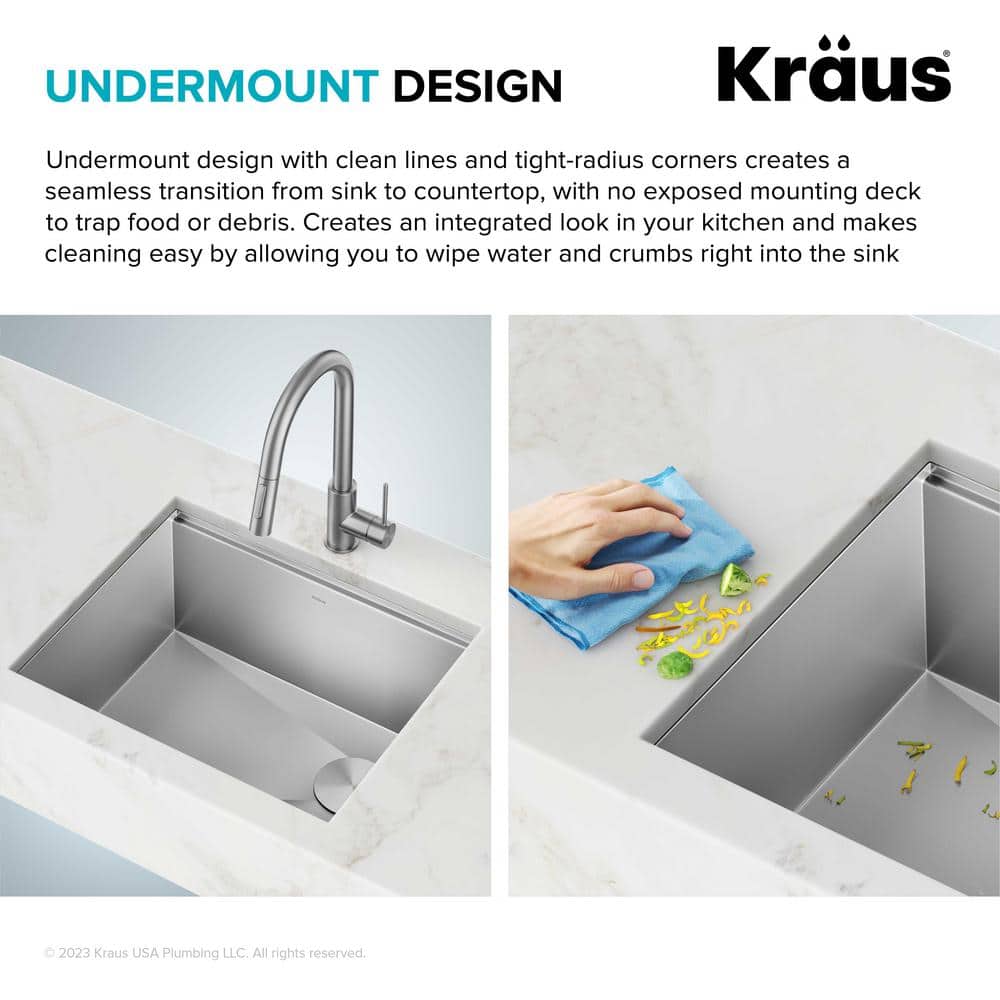 Kore 21-Inch Stainless Steel Single Bowl Drop-In Farmhouse Sink