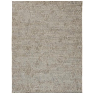 9 X 12 Taupe Abstract Area Rug