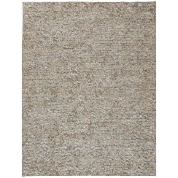HomeRoots Taupe 9 ft. x 12 ft. Abstract Area Rug
