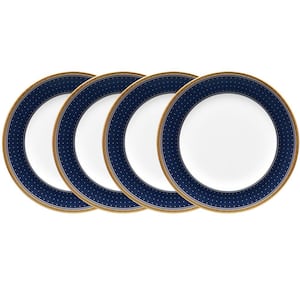 Blueshire 6.5 in. (Blue) Bone China Bread and Bread/Appetizer Plates, (Set of 4)