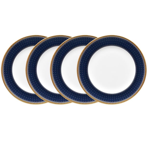Noritake Blueshire 6.5 in. (Blue) Bone China Bread and Bread/Appetizer Plates, (Set of 4)