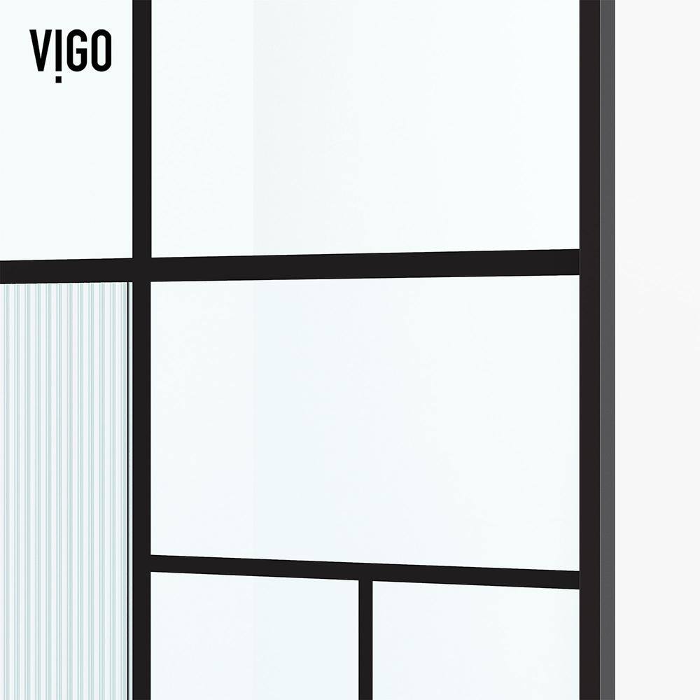Meridian Matte Black Framed Shower Screen with Mixed Glass