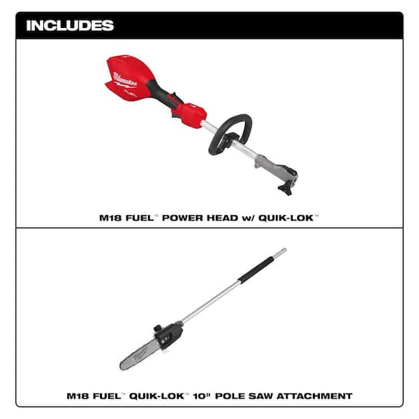 M18 FUEL 18V Brushless Cordless Battery Powered QUIK-LOK Power Head with Pole Saw Attachment