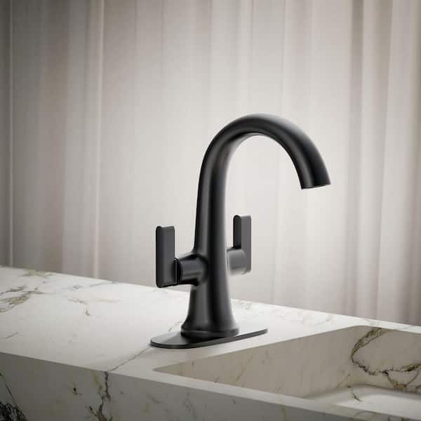 Setra Single Hole 2-Handle Monoblock Bathroom Faucet in Matte Black