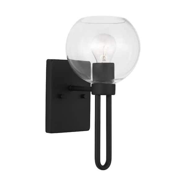 Generation Lighting Codyn 1-Light Midnight Black Wall Sconce