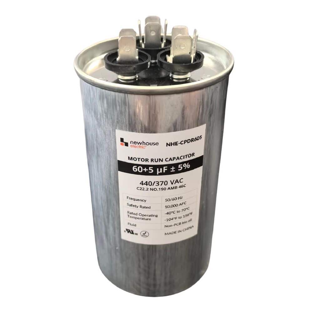 Dual Run Capacitor 60/5 MFD 440/370 VAC for Air Conditioner and Heat Pump Systems, Round, Metal price history on PriceWatchPro