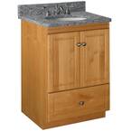 Ultraline 24 in. W x 21 in. D x 34.5 in. H Bath Vanity Cabinet without Top in Natural Alder