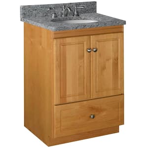 Ultraline 24 in. W x 21 in. D x 34.5 in. H Bath Vanity Cabinet without Top in Natural Alder