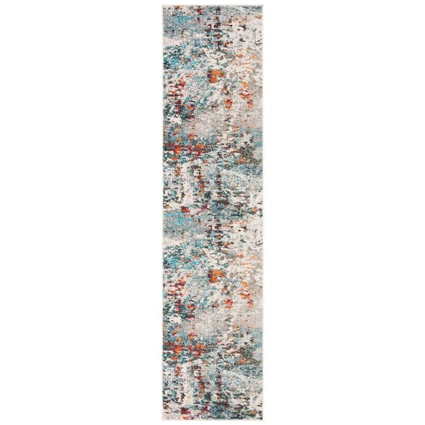 Madison Gray/Blue 2 ft. x 18 ft. Runner Rug