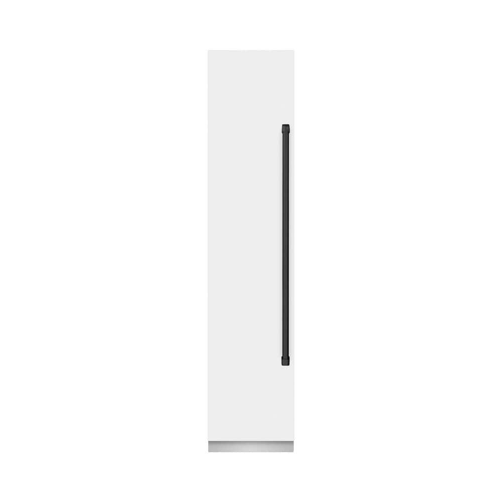 18 in. 8.6 cu. ft. White Matte Left Hinge Upright Column Freezer in Graphite Gray and Matte Black Accents