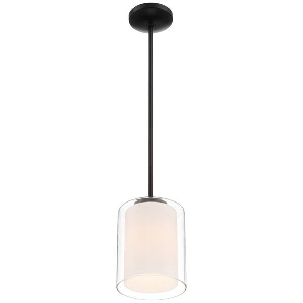 Access Lighting - Seville 1-Light Matte Black Standard Pendant Light with Glass Shade
