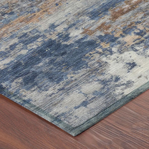 Chantille Machine Washable Indoor/Outdoor Abstract ACN2810 Blue 9 ft. x 12 ft. Area Rug