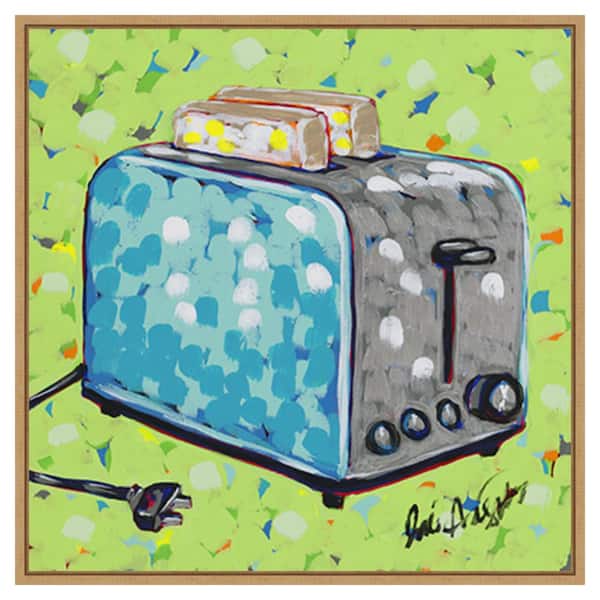 Amanti Art Kitchen Sketch Toaster by Jodi Augustine 30 in. W x 30 in. H Canvas Float Frame in Brown
