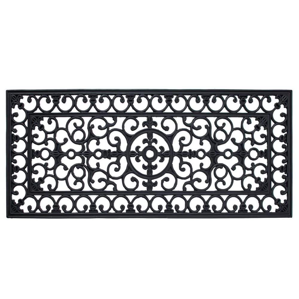 Black 41 in. x 17 in. Rubber Outdoor Door Mat price history on PriceWatchPro