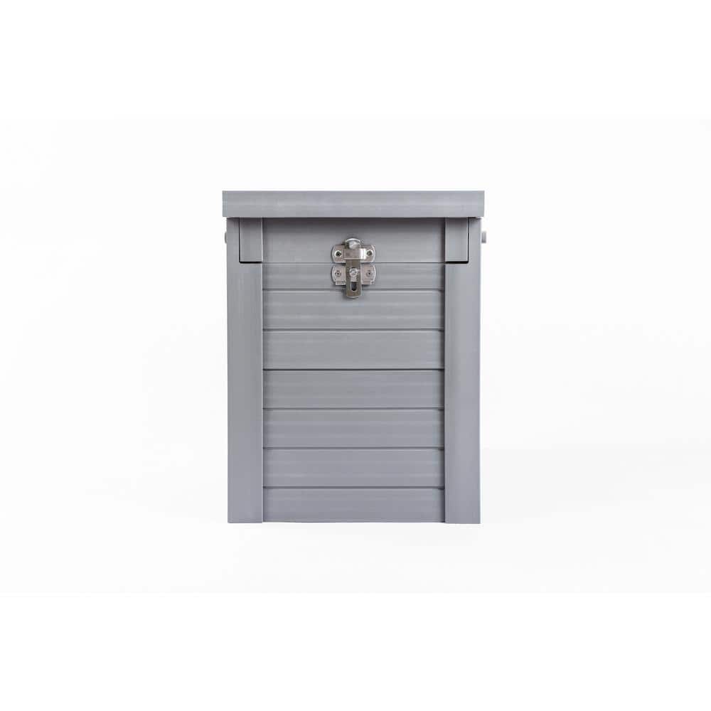 Gray Elevated Stainless Steel Dog Bowl Stand with Storage