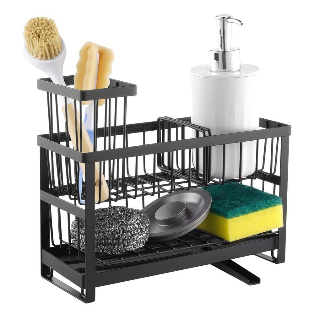 Kitchen Sink Caddy Organizer, Black, 4.02 in. D x 9.37 in. L, Heavy Duty, 2 Tier, Drawer and Shelf Liners (1 Pack) price history on PriceWatchPro