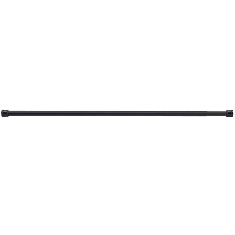 Matte Black Adjustable Steel Tension Shower Rod, 36 to 63 Inches