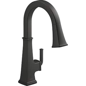 Riff Single Handle Pull Down Sprayer Kitchen Faucet in Matte Black