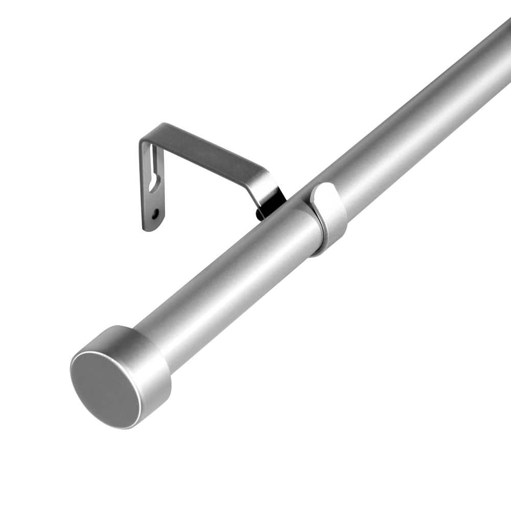 LORDEAR 28 in. 48 in. Adjustable Single Curtain Rod 1 in. in Silver