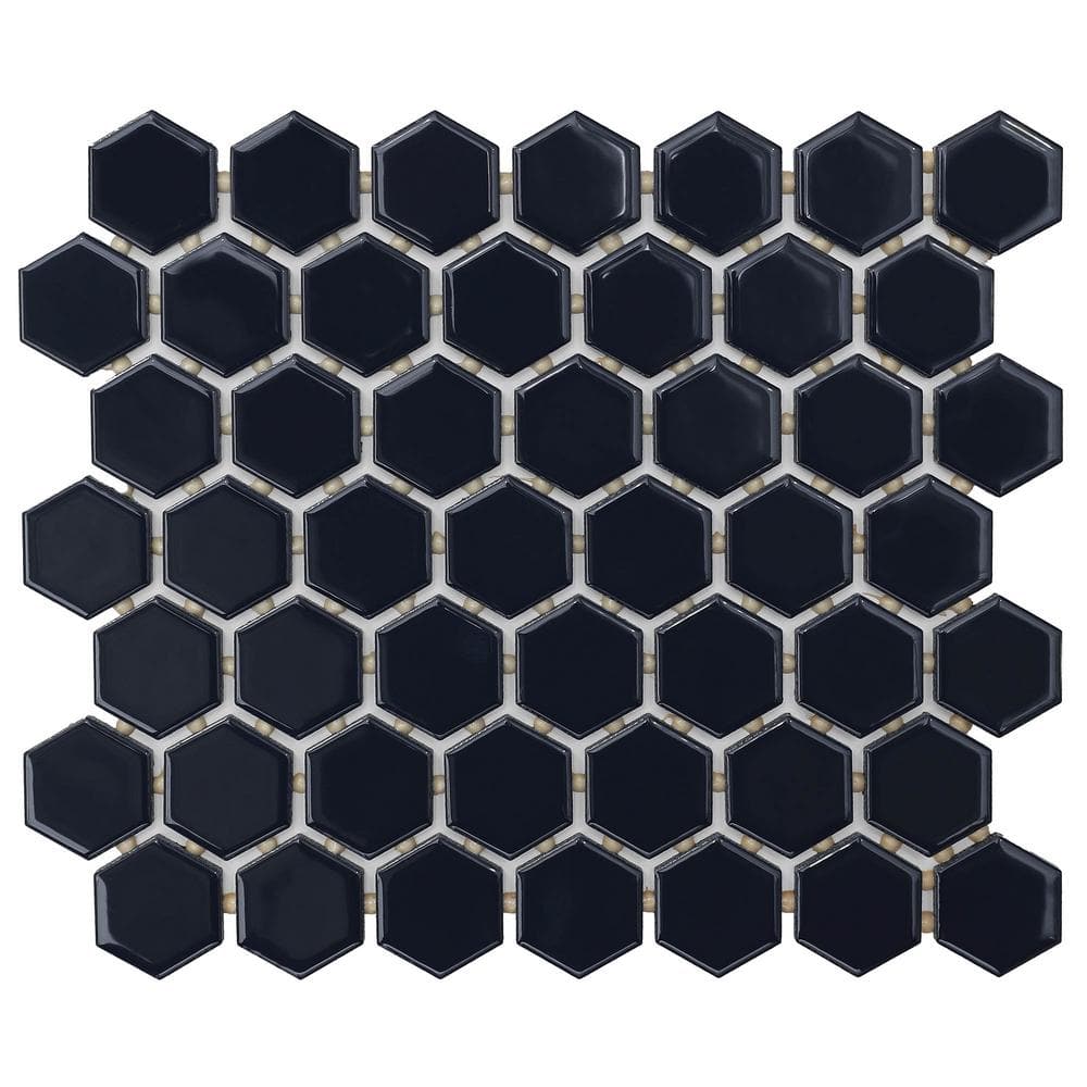 Daltile Restore Glossy Navy Hexagon 10 In X 12 In X 635 Mm