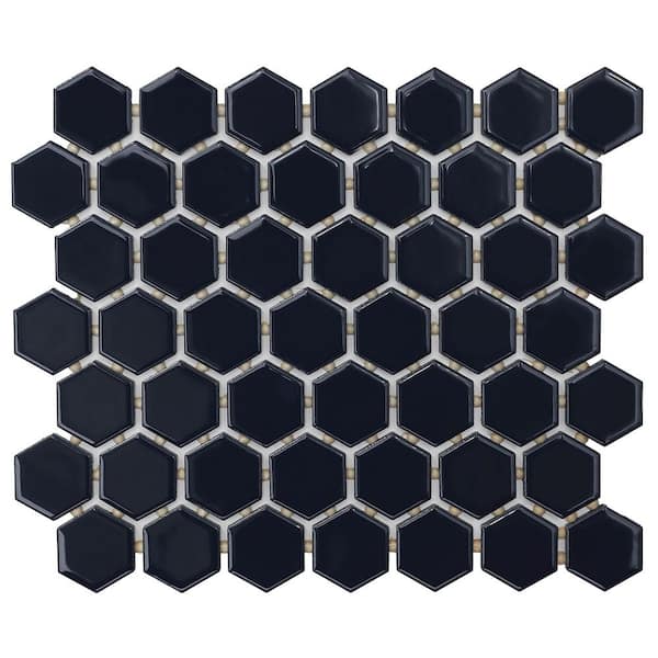 Daltile Restore Glossy Navy Hexagon 10 in. x 12 in. x 6.35 mm Glazed Ceramic Mosaic Tile (0.81 sq. ft./Each)