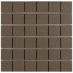 Metro Charcoal 12 in. x 12 in. x 10mm Matte Porcelain Mesh-Mounted Mosaic Tile (8 sq. ft. / Case)