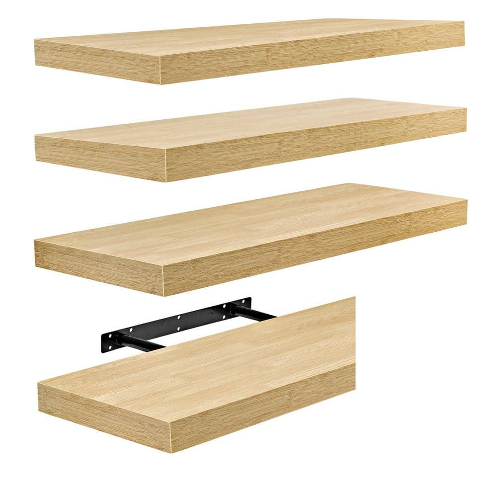 Modern Floating Shelves, Maple Wood Shelf, FREE Shipping, ANY Dimension, ANY Finish, offers Easy Install, Contemporary