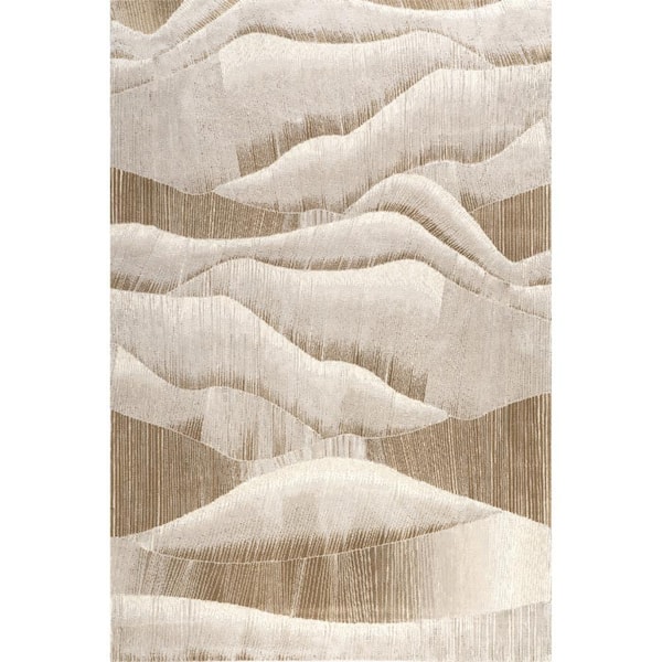 RUGS USA Chita Abstract Machine Washable Beige 10 ft. x 13 ft. Indoor/Outdoor Patio Rug