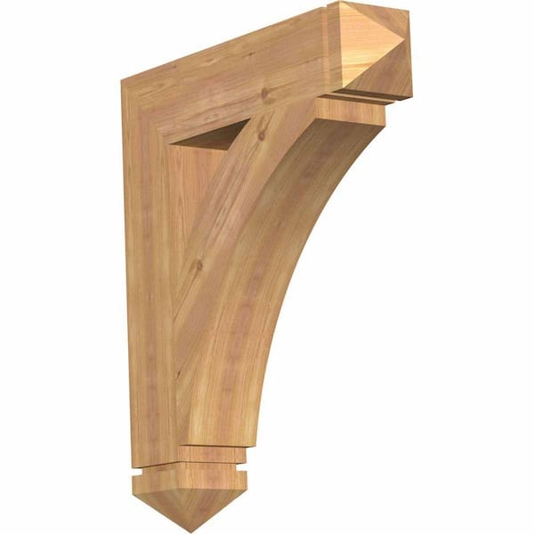 Ekena Millwork 5.5 in. x 32 in. x 28 in. Western Red Cedar Thorton Arts and Crafts Smooth Bracket
