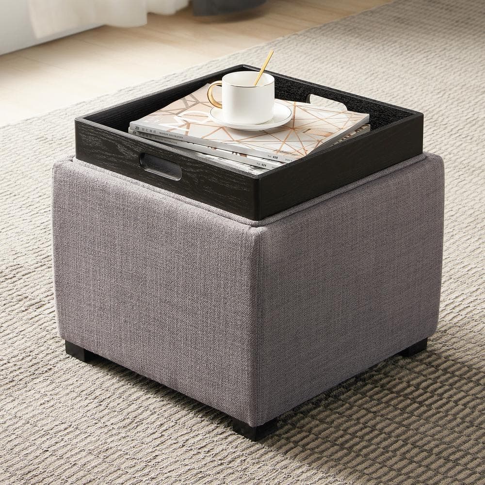 Spruce & Spring Riley 18 in. Wide Fabric Contemporary Square Storage ...