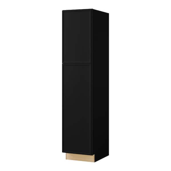 Leyton 18 in. W x 24 in. D x 84 in. H Ready to Assemble Plywood Slim Shaker Pantry Kitchen Cabinet in Raven Black
